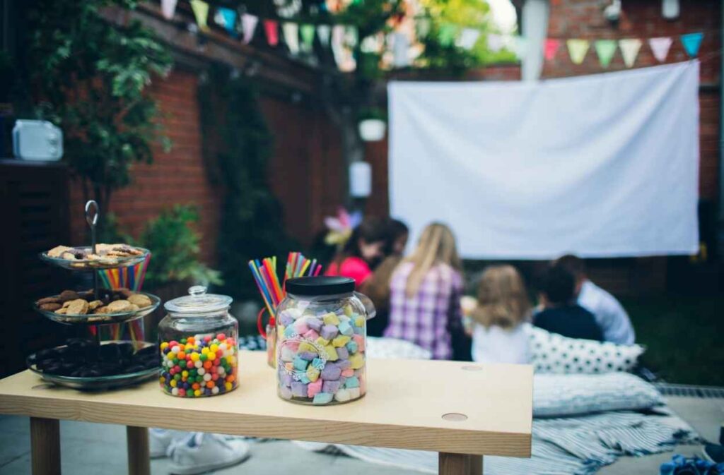 backyard movie night snack bar