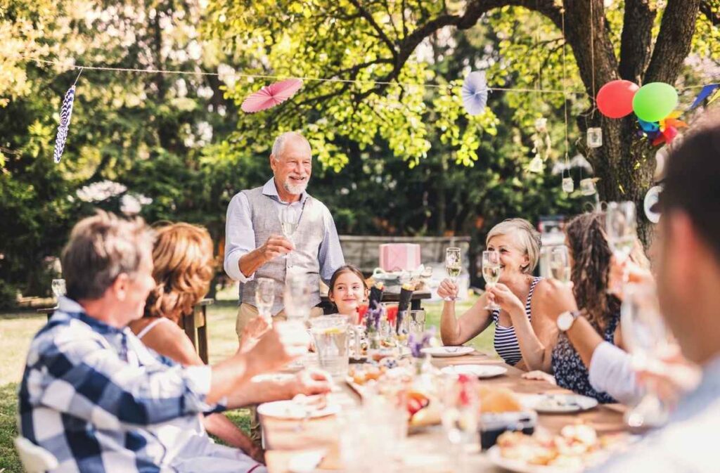 backyard picnic evening gathering