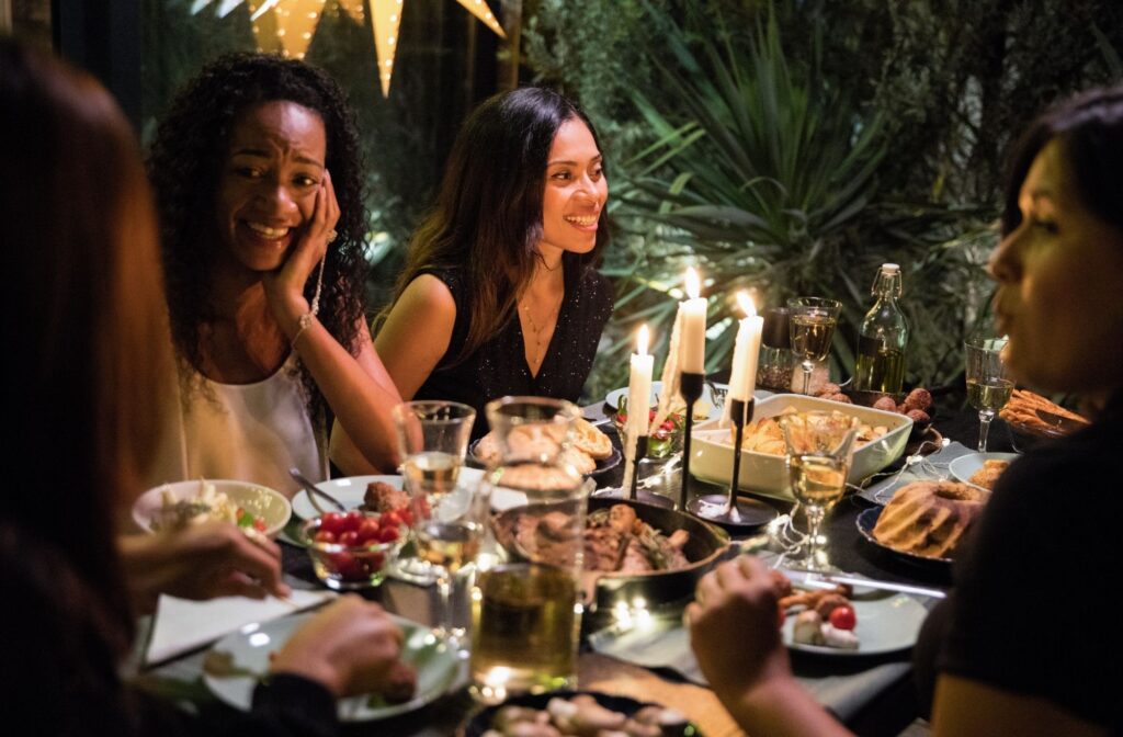candlelit garden dinner