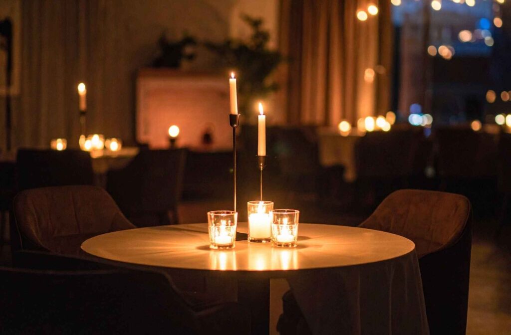 candlelit patio evening