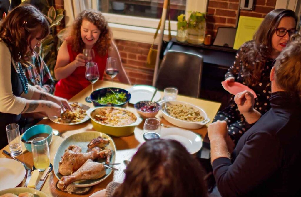 casual potluck gathering friends