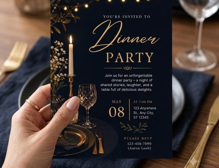 dinner party invitation card