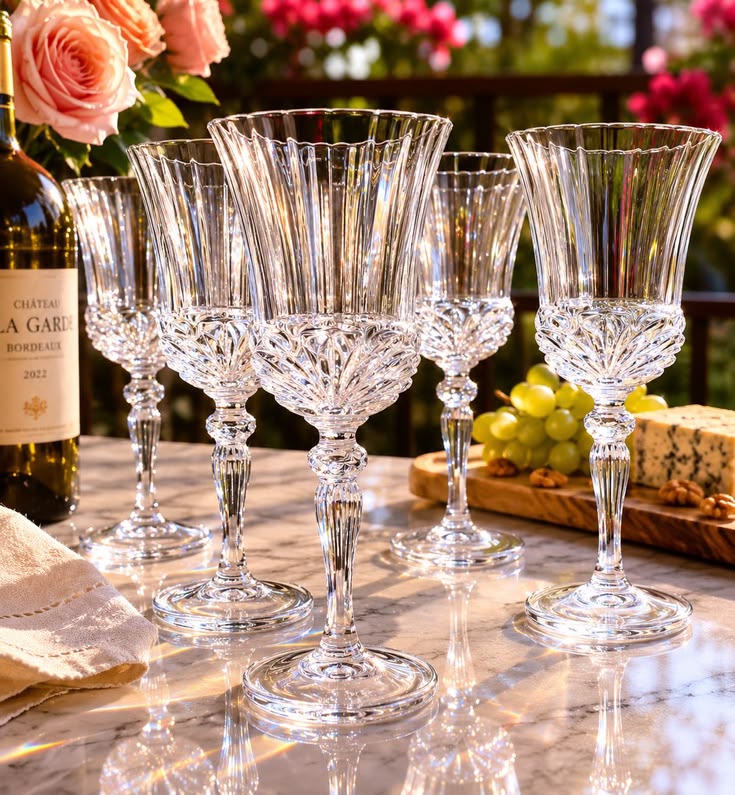 crystal stemless wine glasses