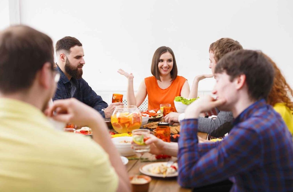 dinner party group conversation