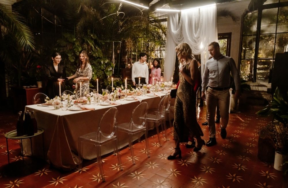 late evening dinner party