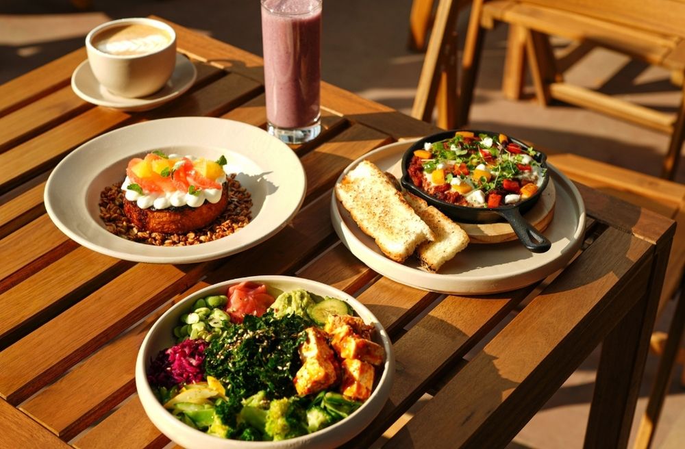 healthy brunch table