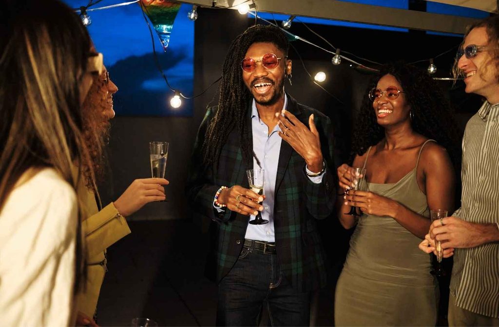 inclusive group conversation at party