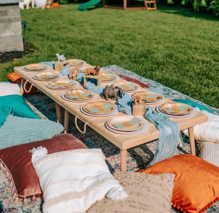 low outdoor dining table