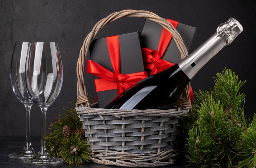 luxury wine gift basket