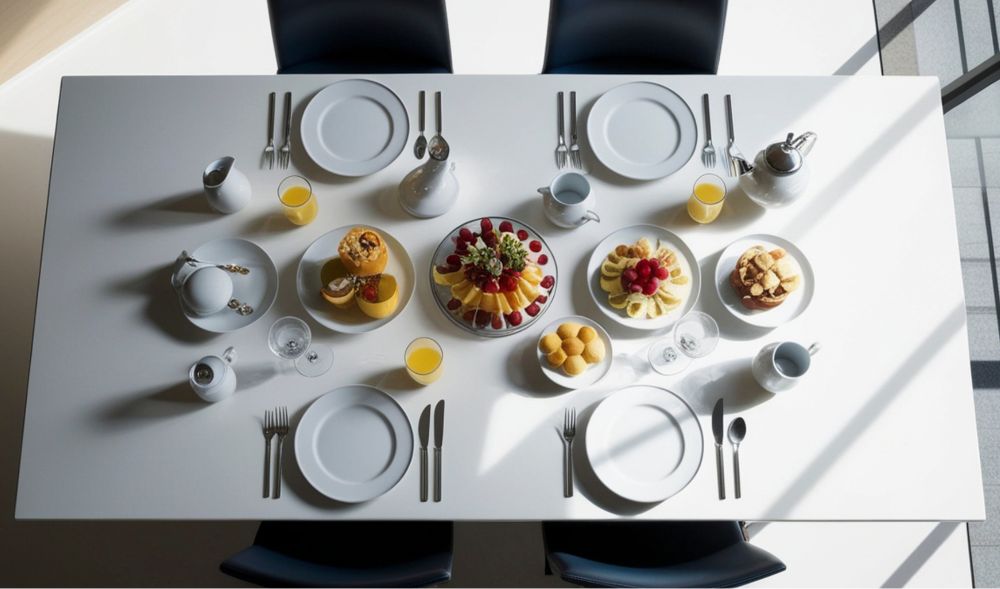 neutral breakfast table