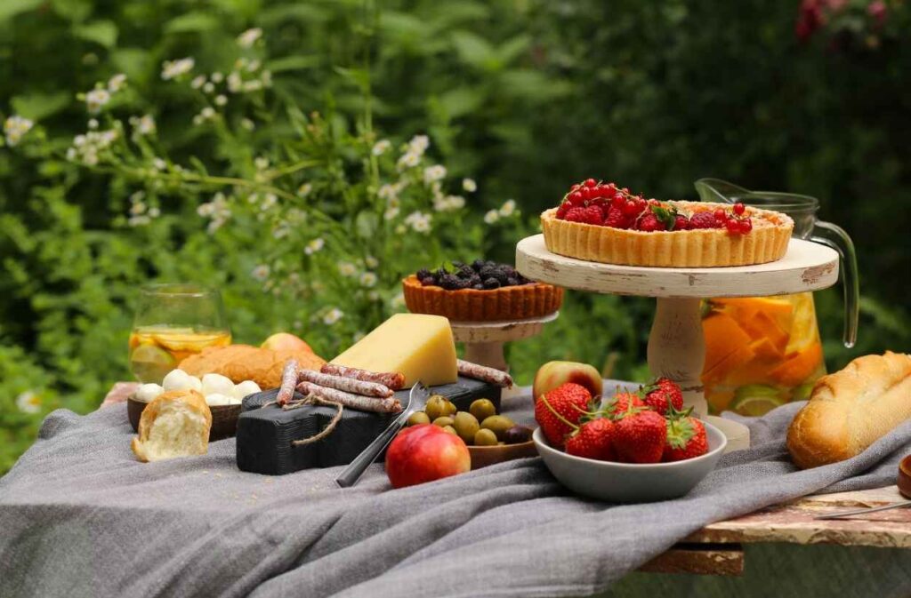 outdoor snack table