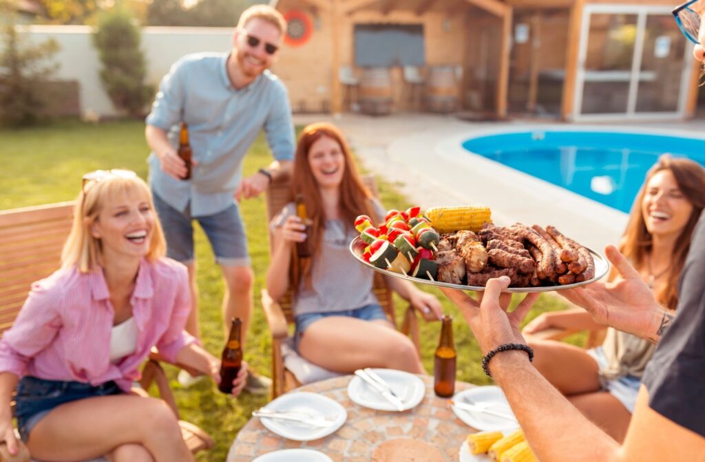 poolside backyard party