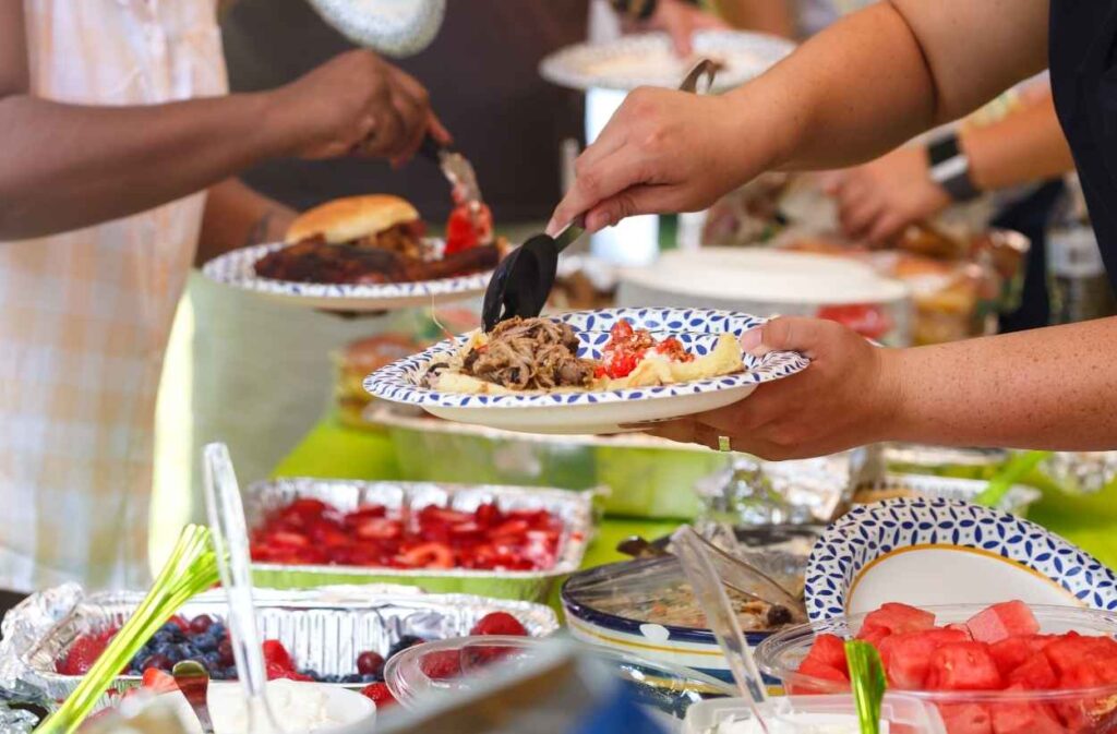 potluck party, potluck dinner gathering