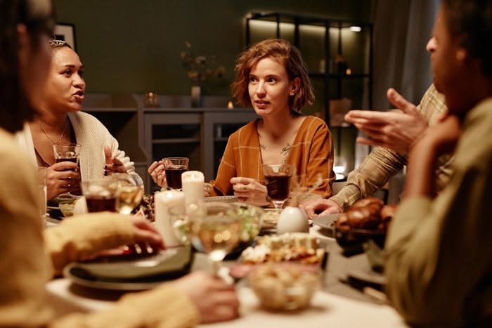 uncomfortable dinner conversation
