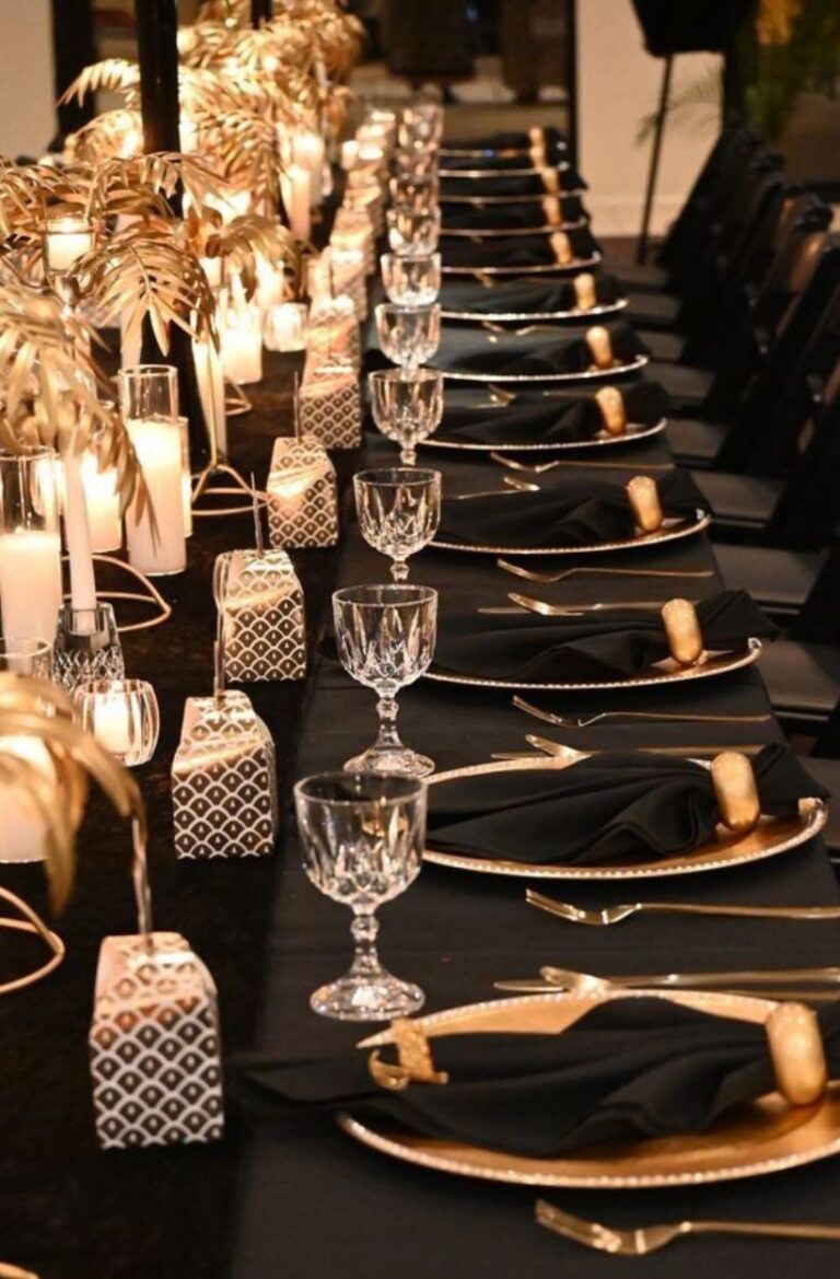 vintage Hollywood dinner table