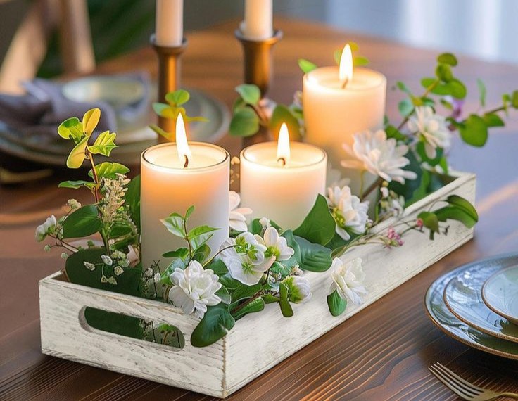 DIY candle centerpiece table
