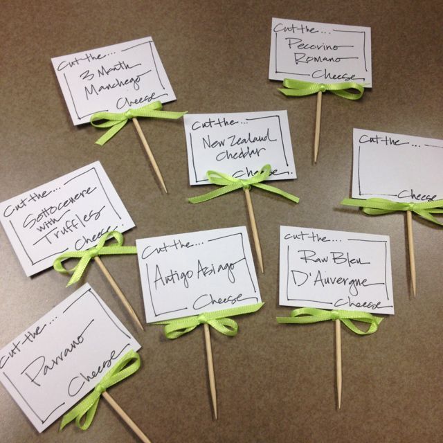 DIY food labels party buffet