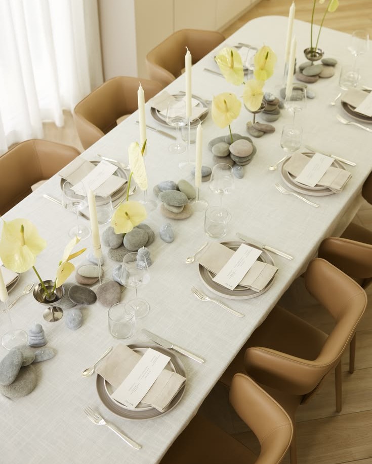 natural stone tablescape