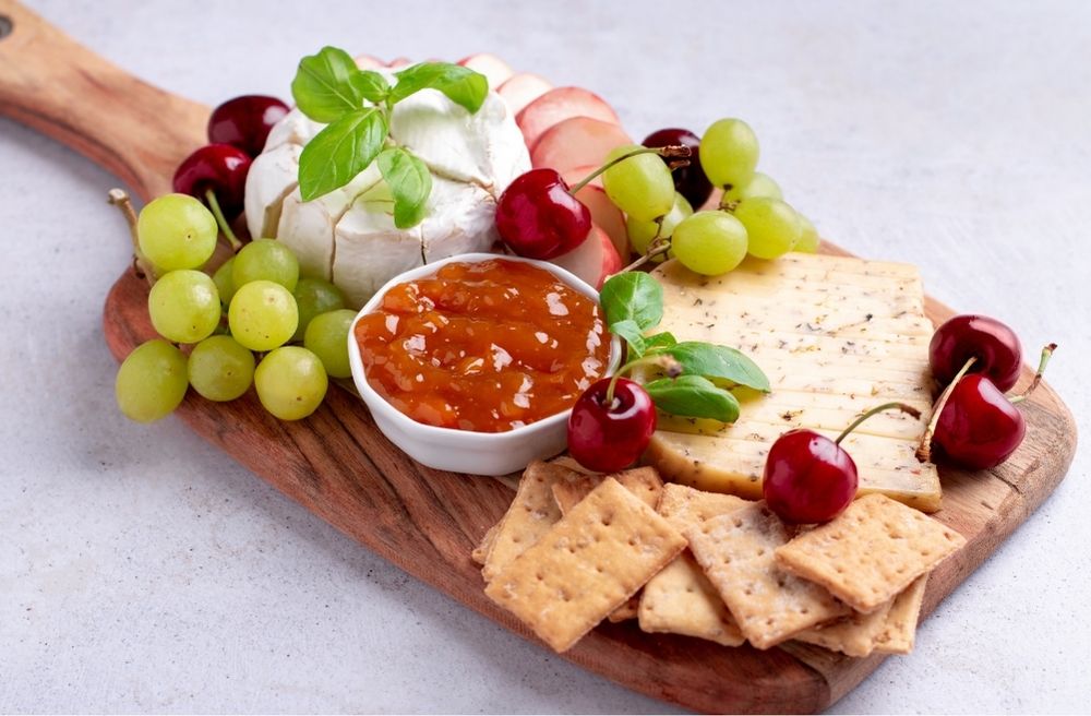 Mediterranean fruit cheese board