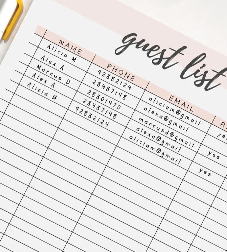 Guest list