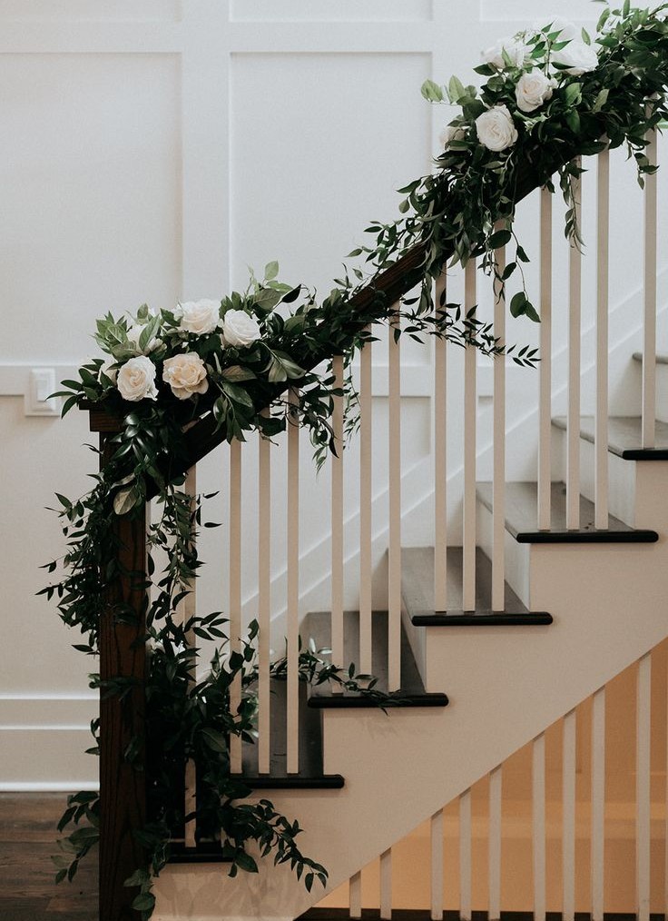 staircase greenery decor
