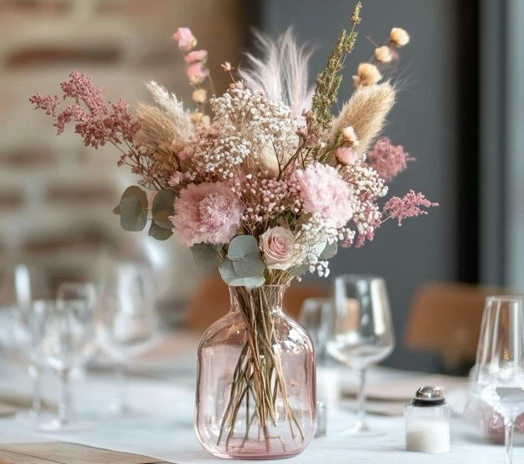 dried flowers elegant vase centerpiece