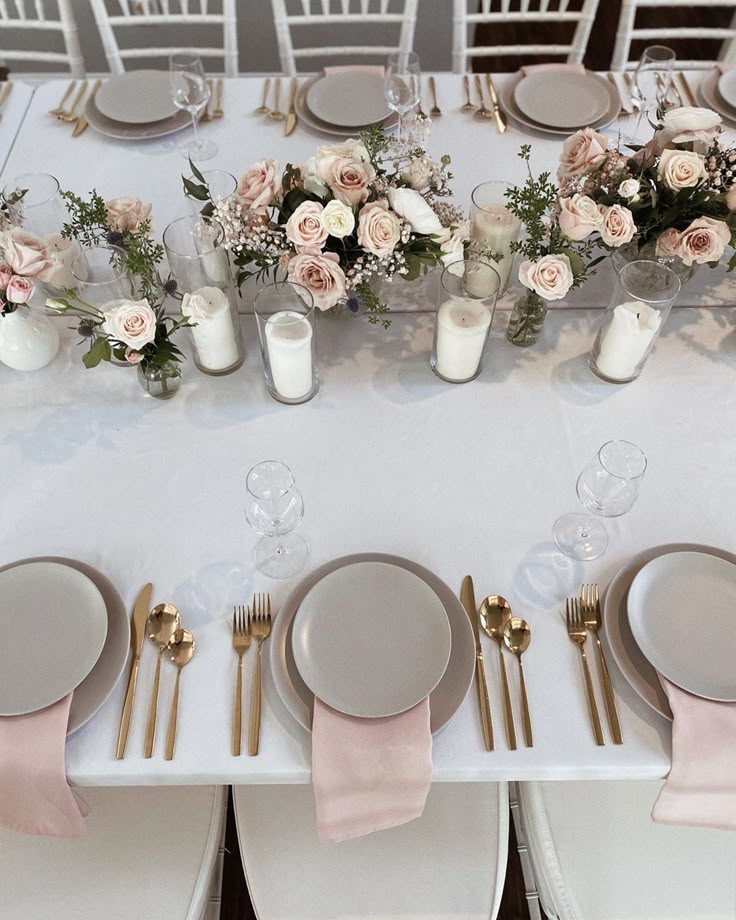 blush cream tablescape
