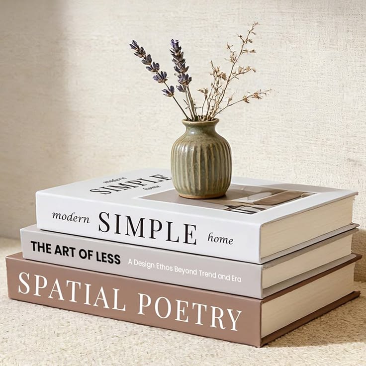 books vase table centerpiece