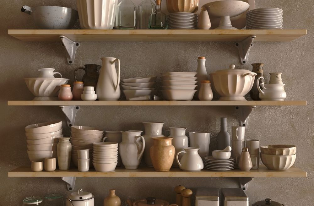 ceramic shelf decor