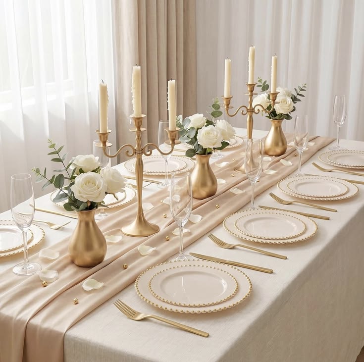 champagne tablescape