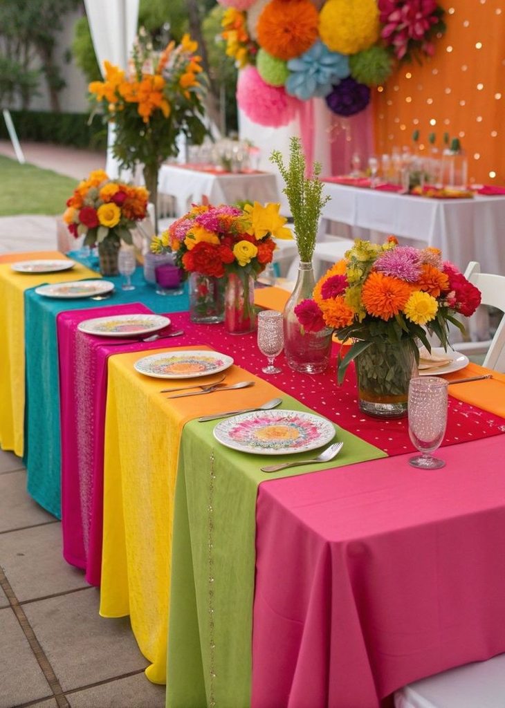 colorful outdoor party table