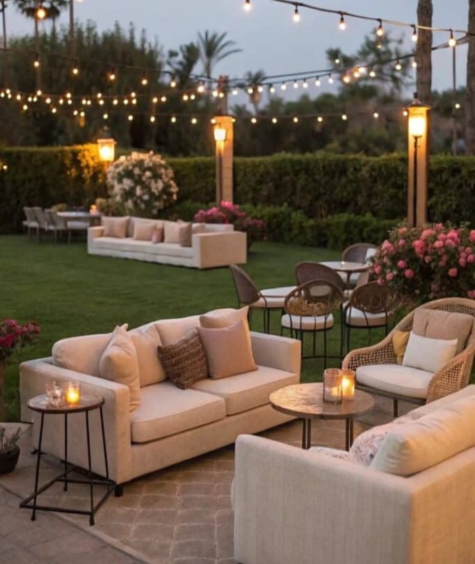 cozy garden evening seating