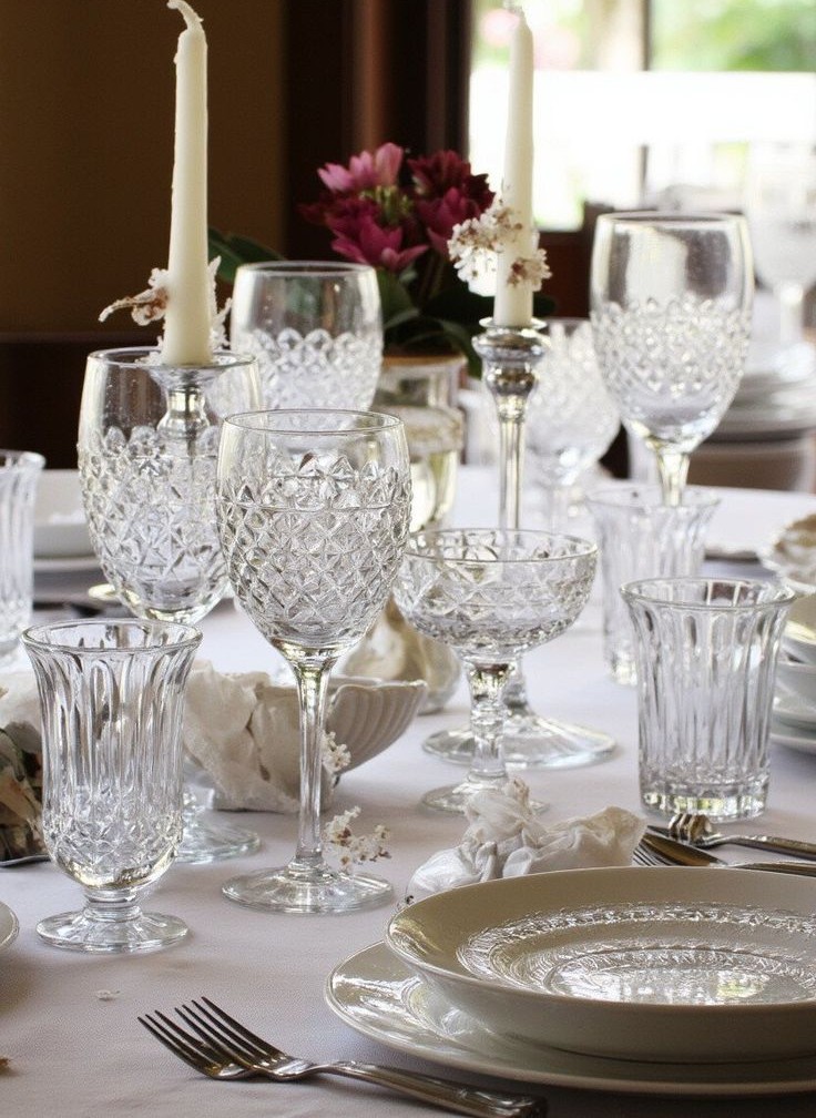 crystal glassware table