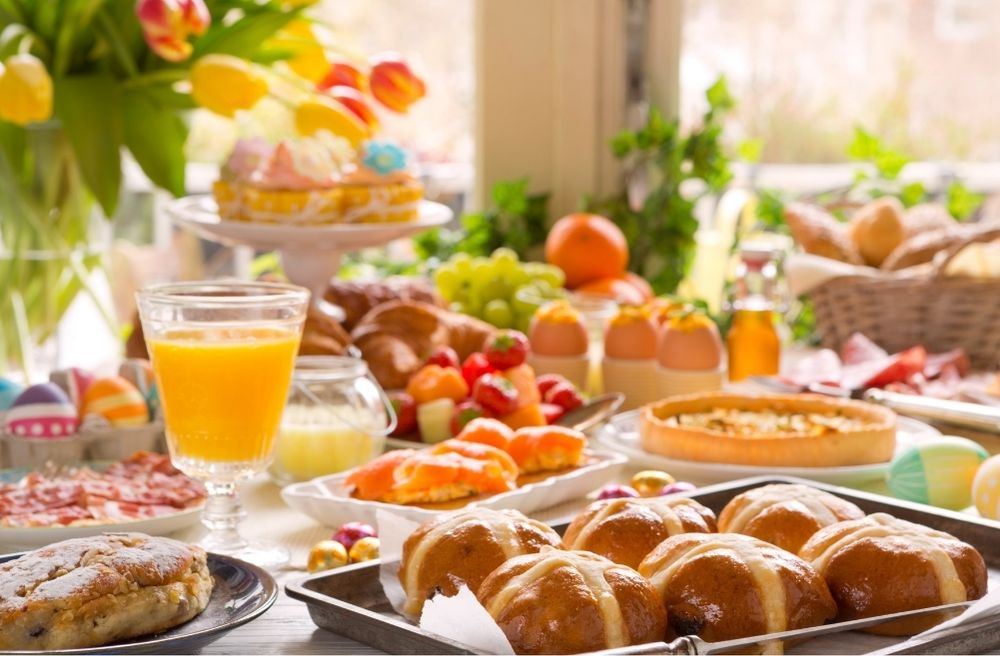 elegant garden brunch buffet