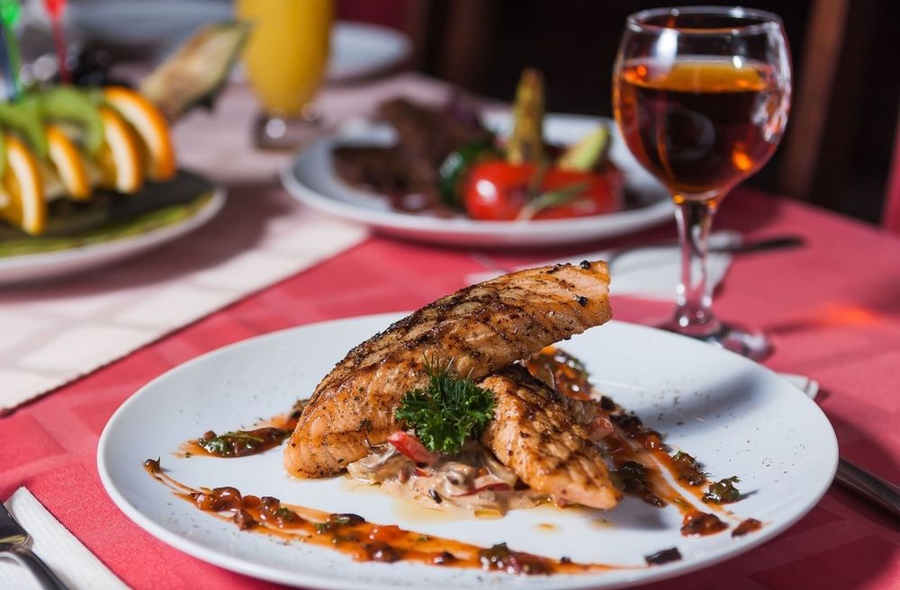 elegant main course dinner table
