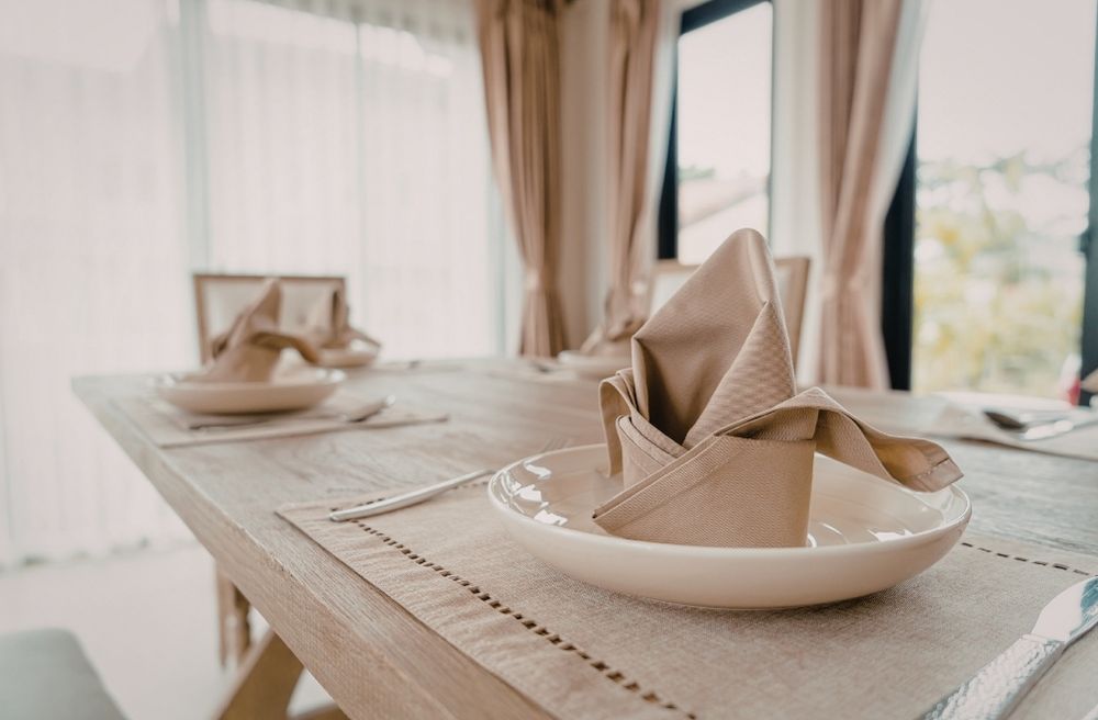 elegant simple table setting at home