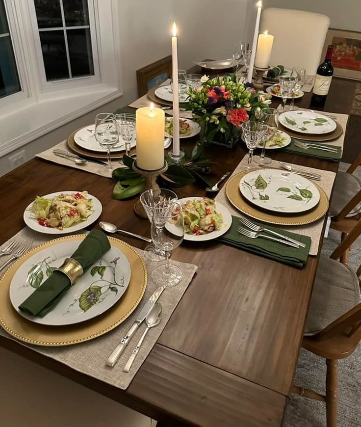 elegant family dinner table