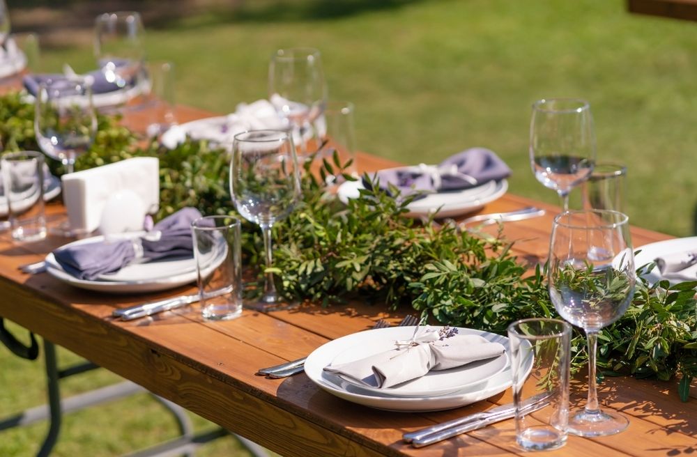 garden dinner tablescape