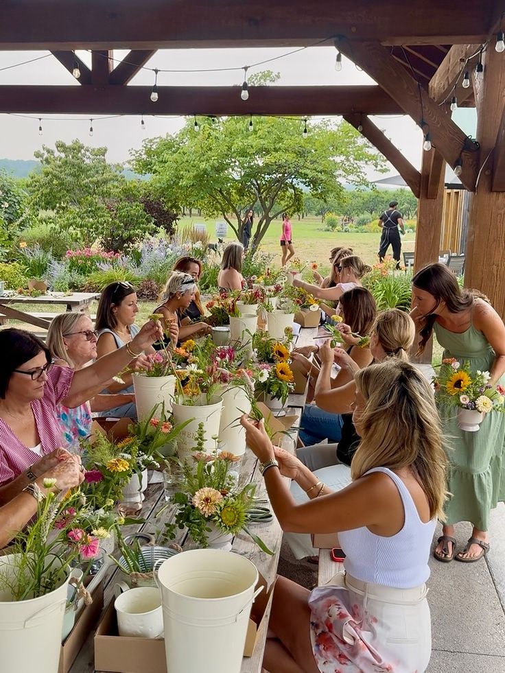 garden flower arranging activity