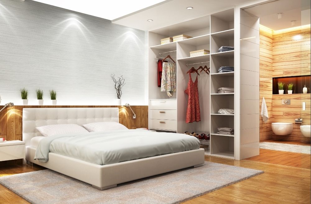 guest bedroom open closet