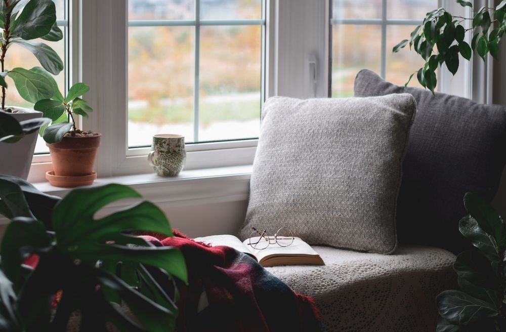 bedroom window reading nook