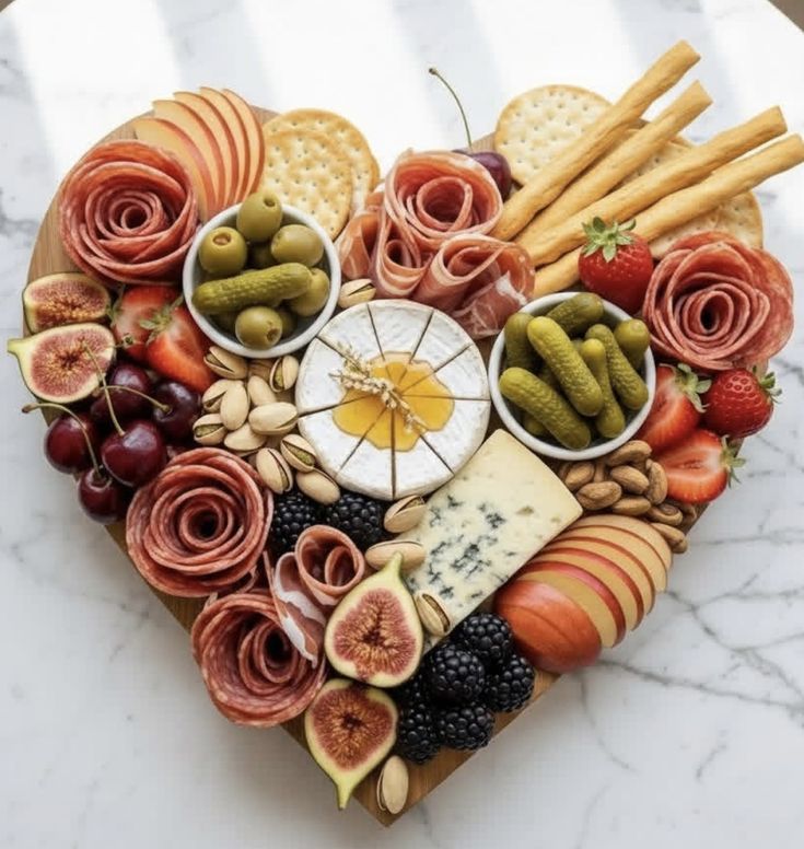 heart shaped charcuterie board