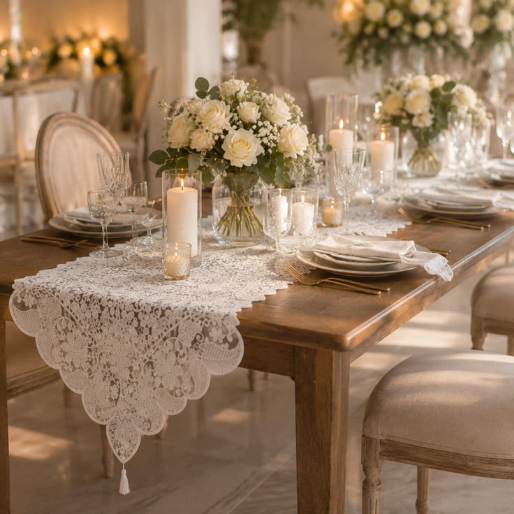 lace romantic tablescape