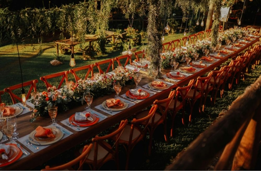 long outdoor dinner table