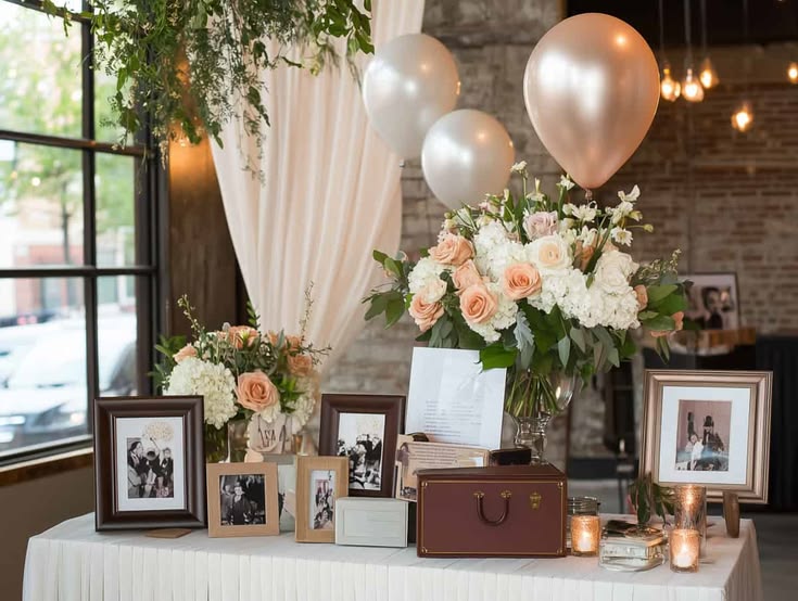 memory table party decor photos