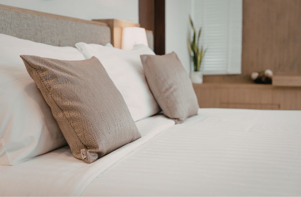neutral cozy guest bedroom