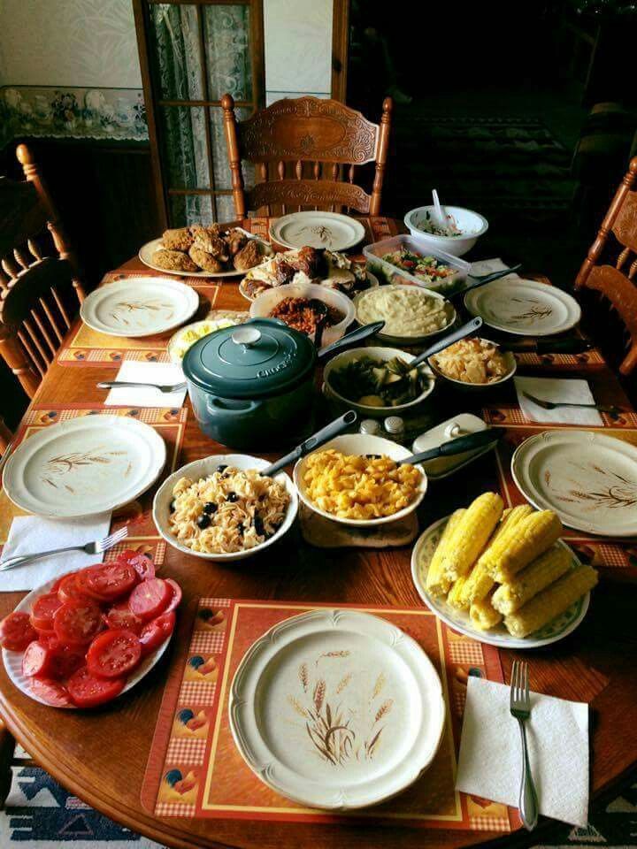 nostalgic family dinner food