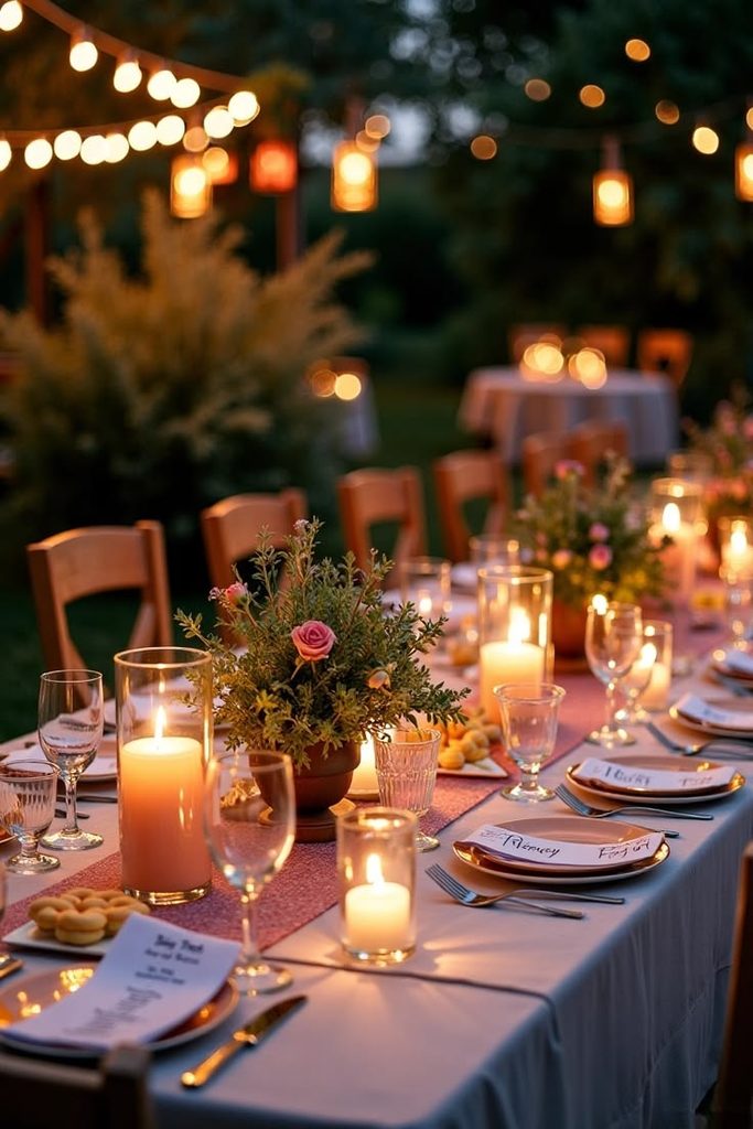 outdoor candlelit dinner