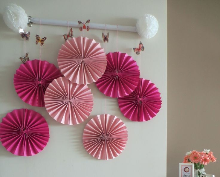 paper rosette wall decor party