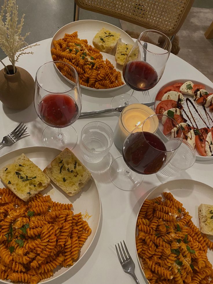 pasta and wine dinner